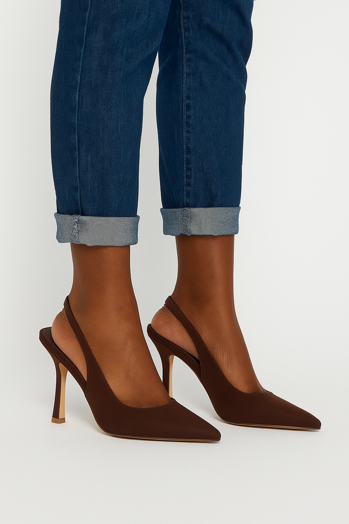 The Luxe Slingback heel (Brown)