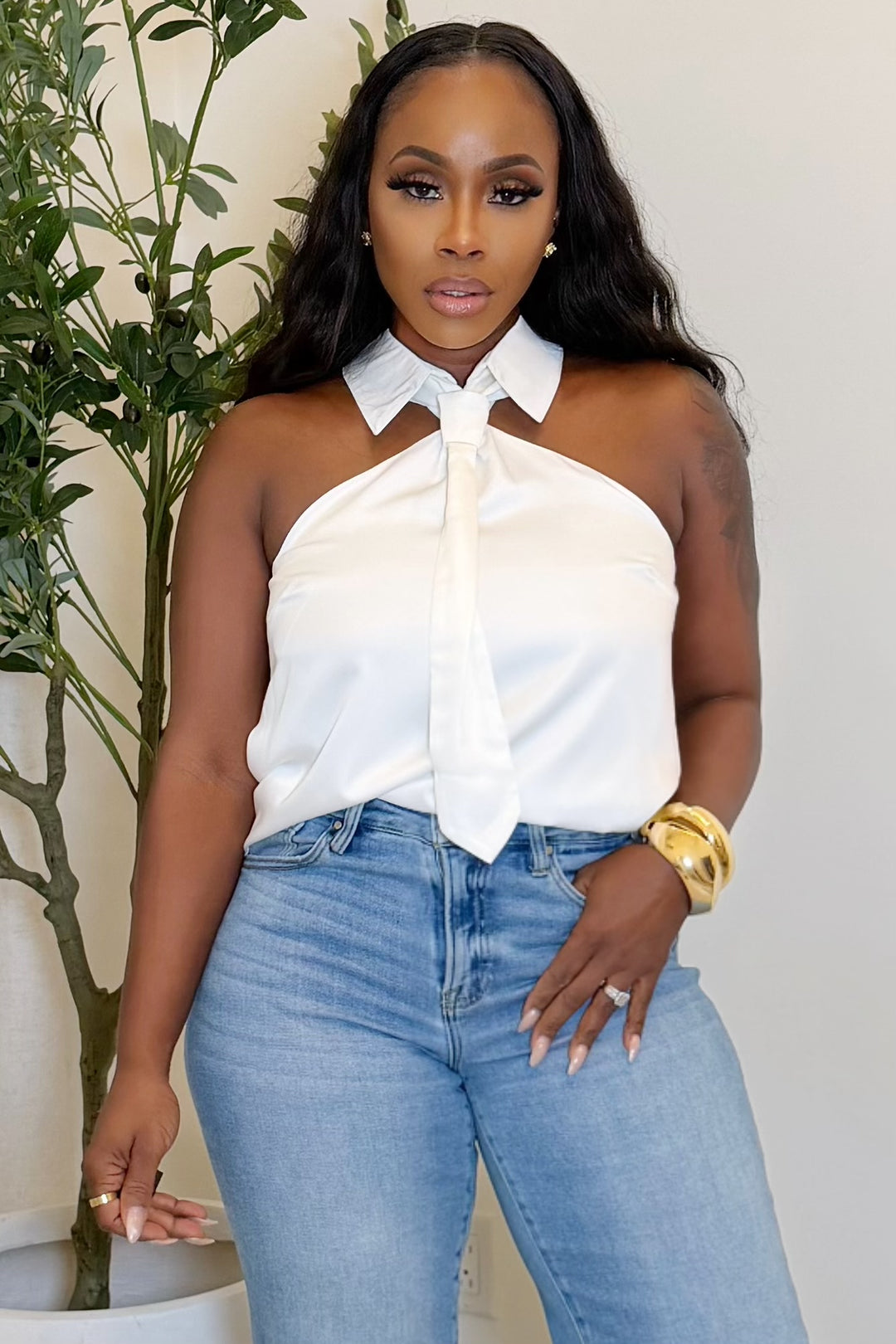 The Executive Tie Halter Top