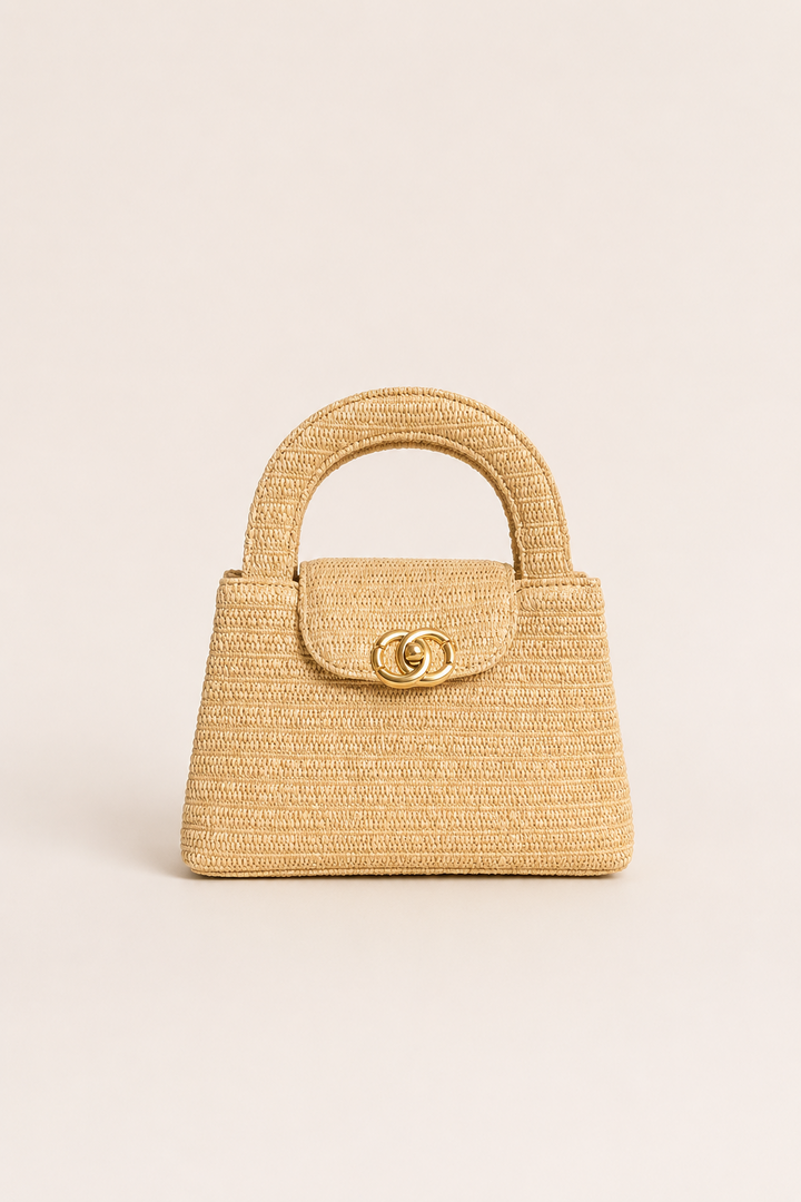 Top Handle Weave Handbag