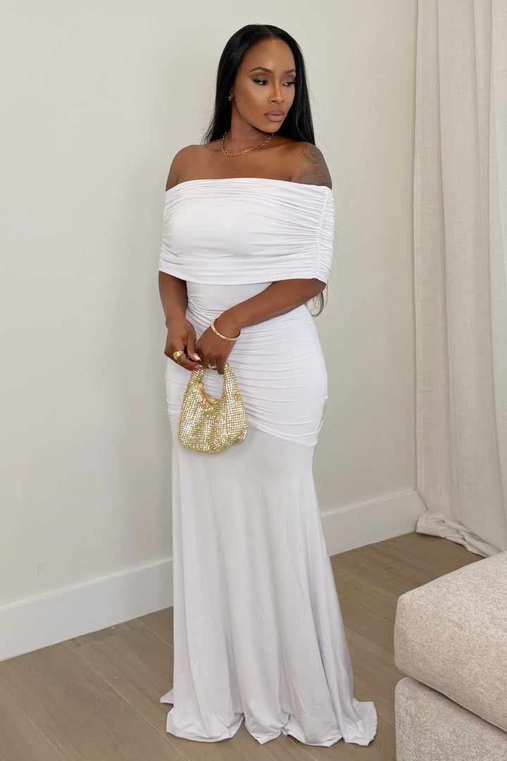 Pure Allure Ruched Gown [White]