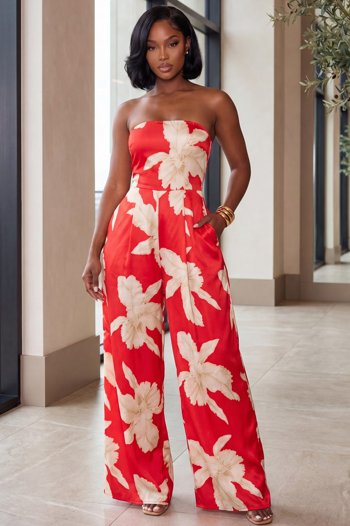The Island Bloom Jumpsuit [Coral]