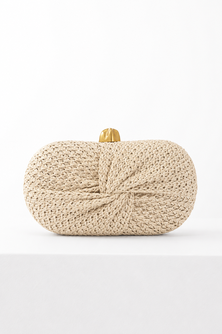 Into a knot Weave clutch