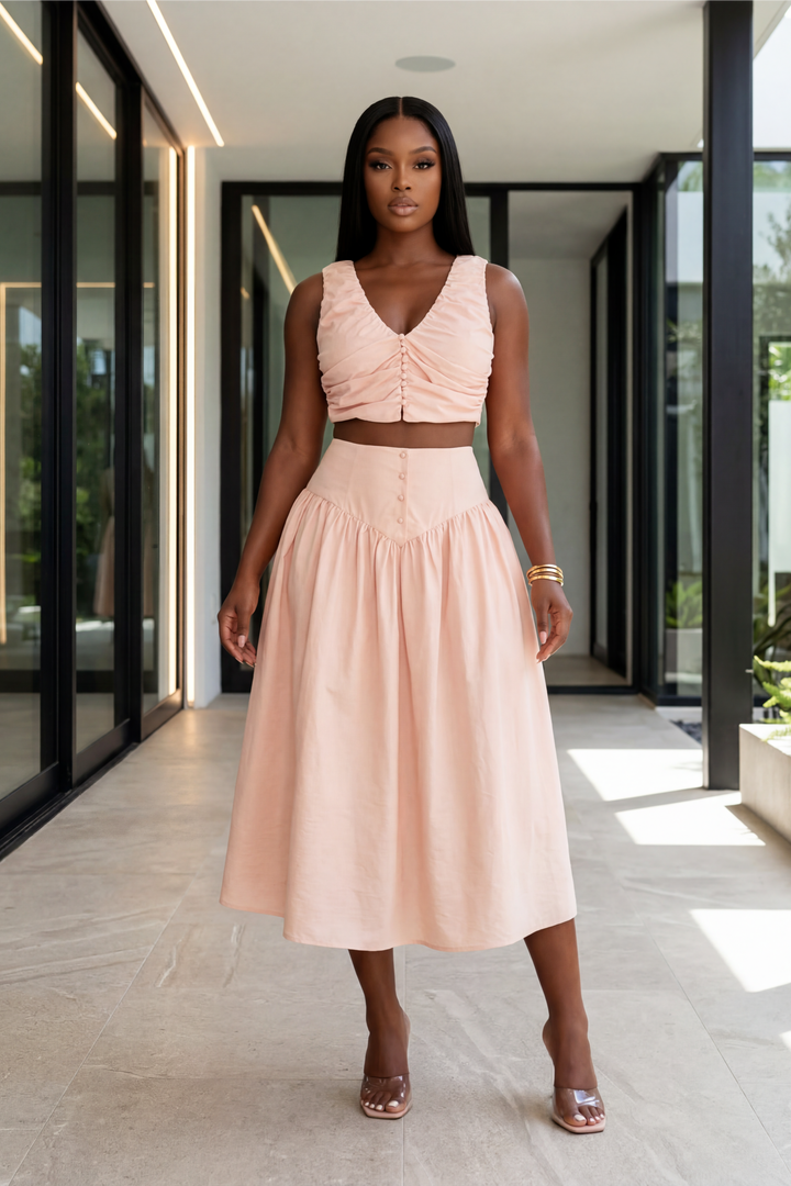 Blush Grace Two-Piece Midi Set [Blush]