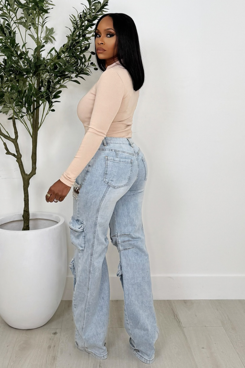 Meaningful Gems Cargo Denim (Light Wash)