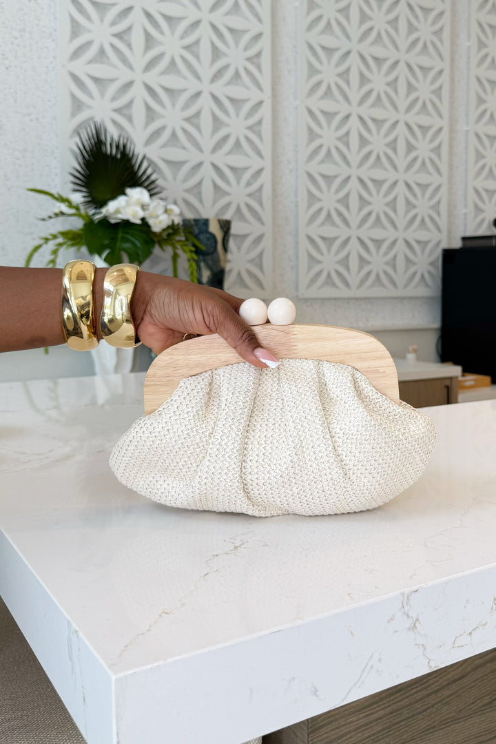 Straw & wooden Clutch