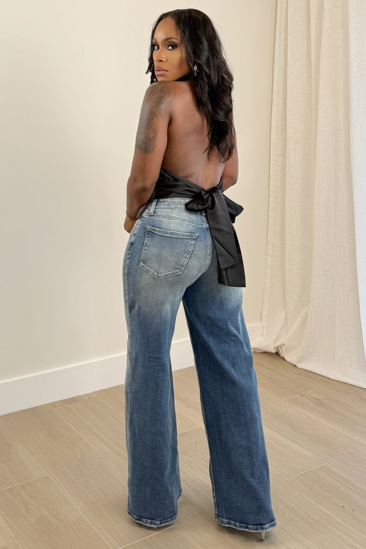 Faded High Waist wide leg
