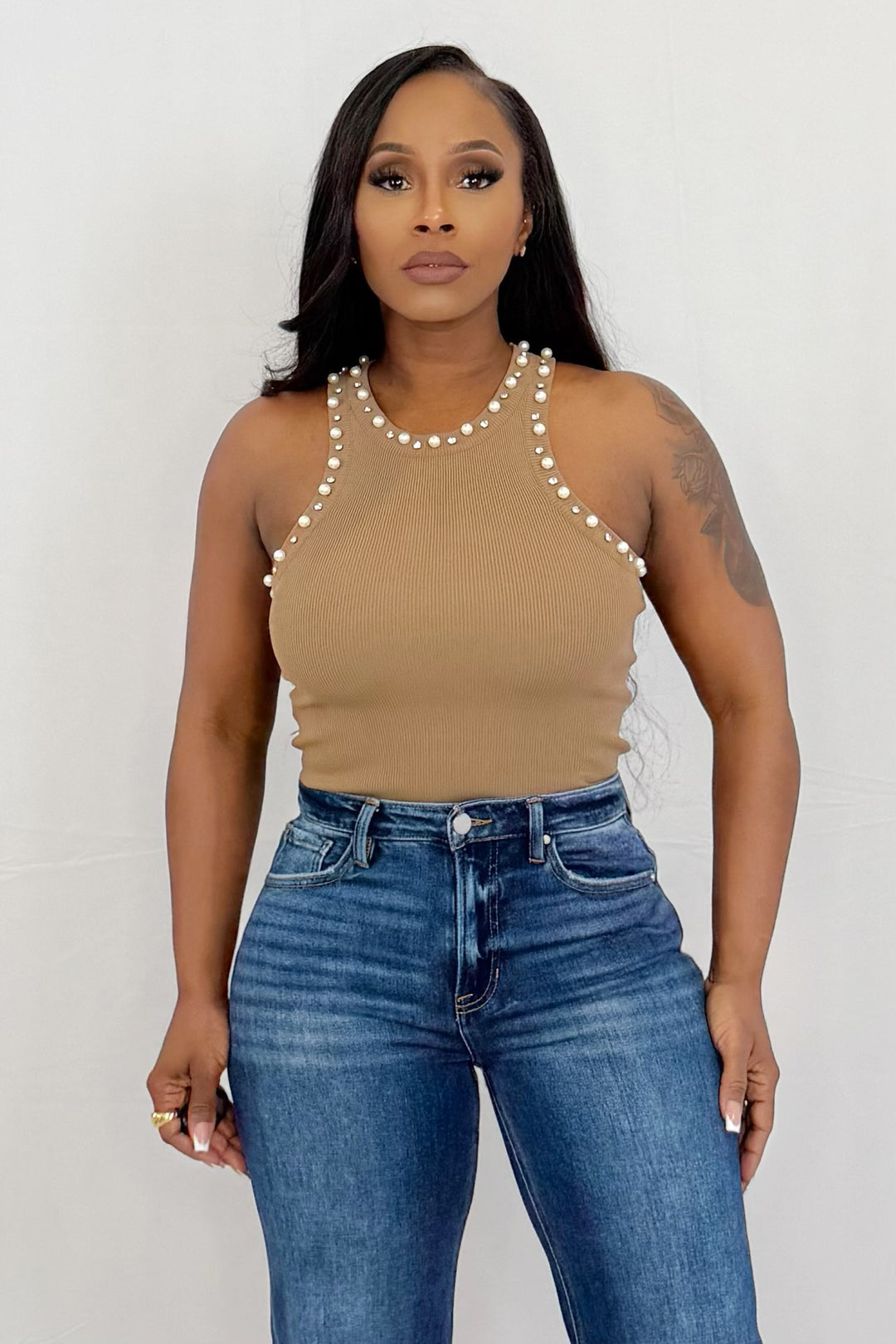 Pearl Essence sleeveless Top