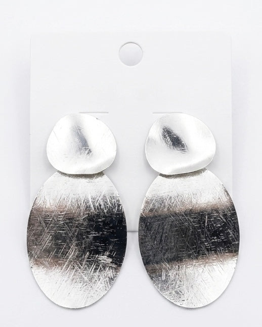 Modernist Brushed Disc Earrings
