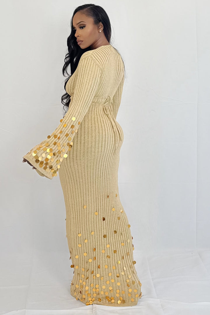 Luxe Aura Golden Dress (Gold)