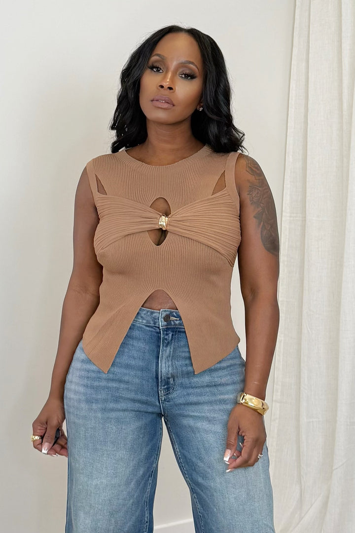 Keyhole knit top