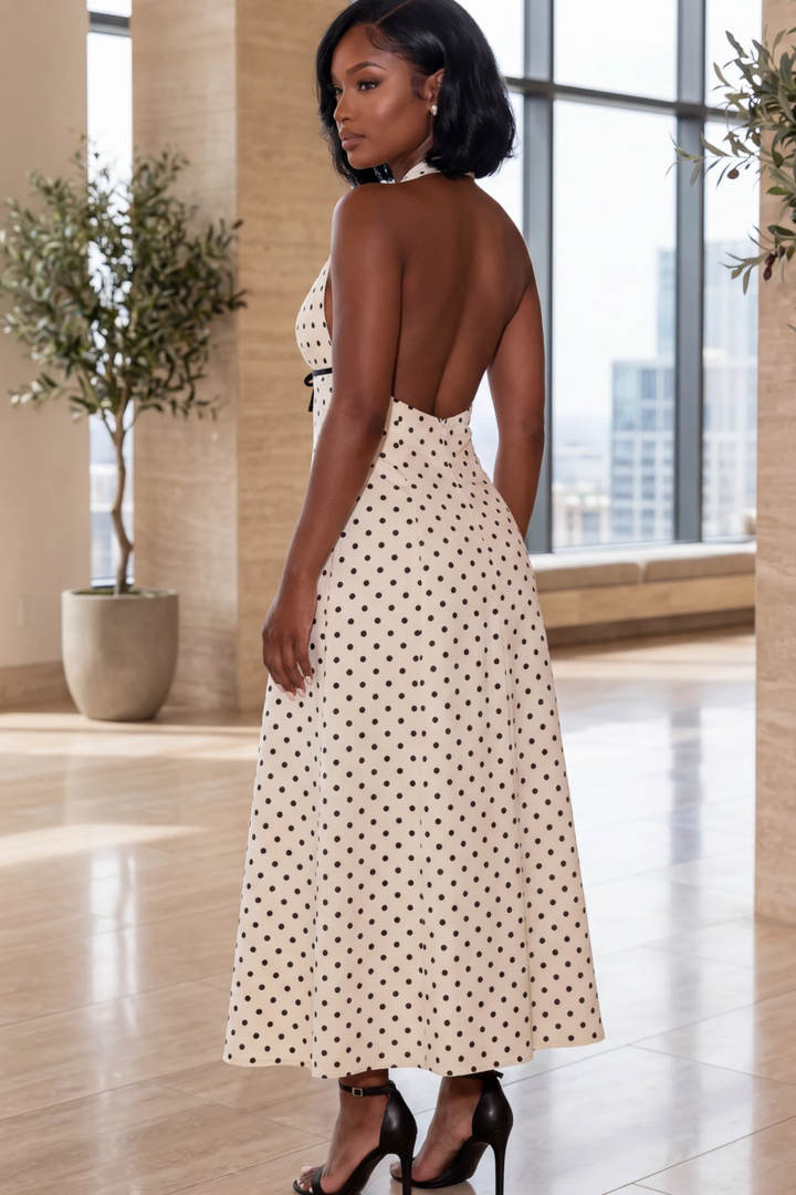 The Parisian Muse Dress [Ivory Polka Dot]