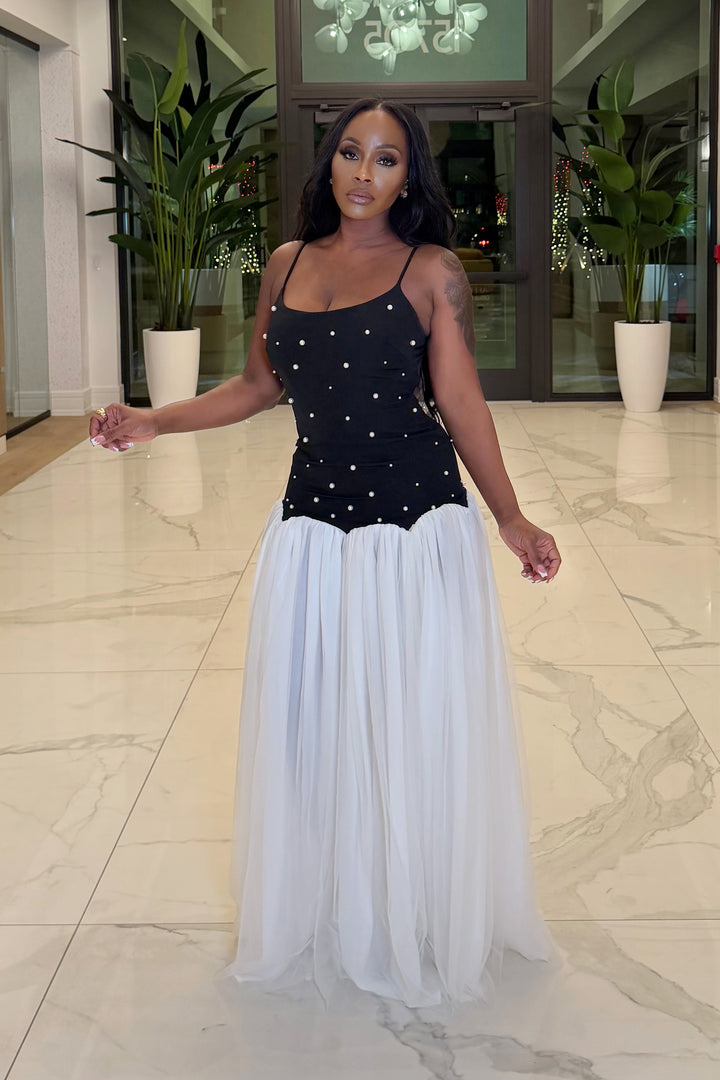 Midnight Swan Pearl Gown