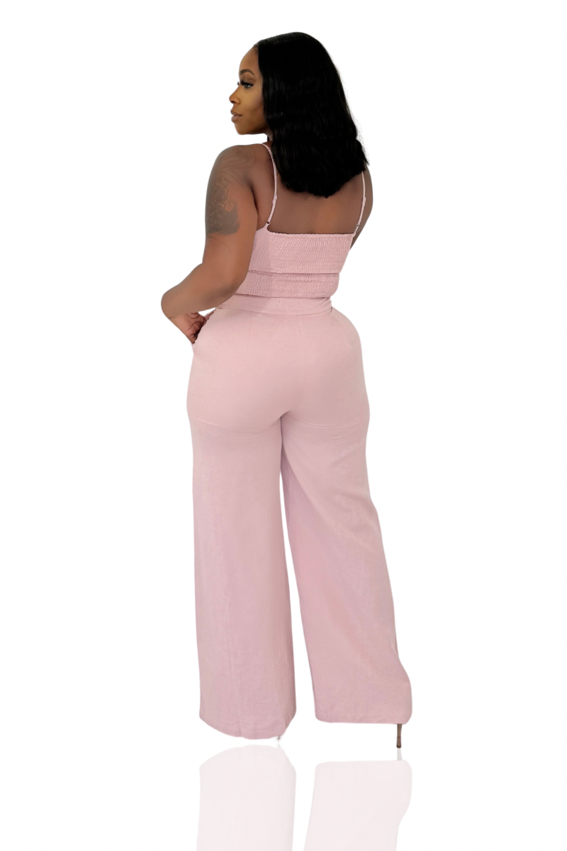 Pink Roses Pant Set (Blush)