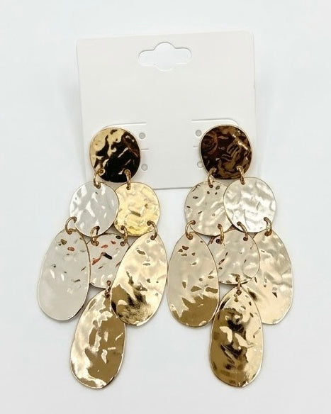 Tiered Metallic Petal Earrings