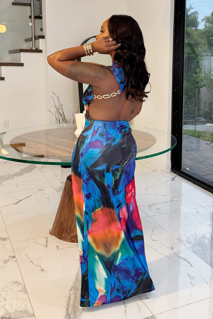 Chainlink Back out Side slit maxi (Multi)