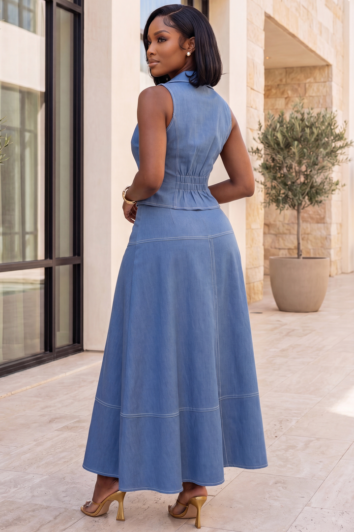 The Uptown Denim Elegance Set [Chambray Blue]