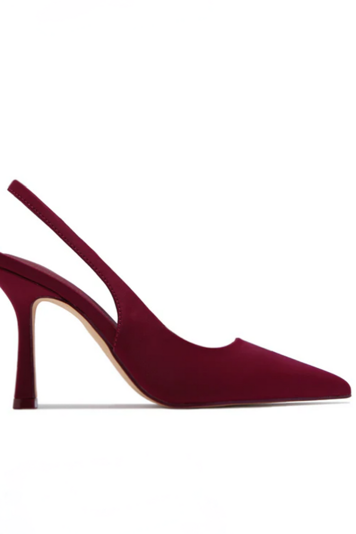 The Luxe SlingBack Heels (Burgundy)