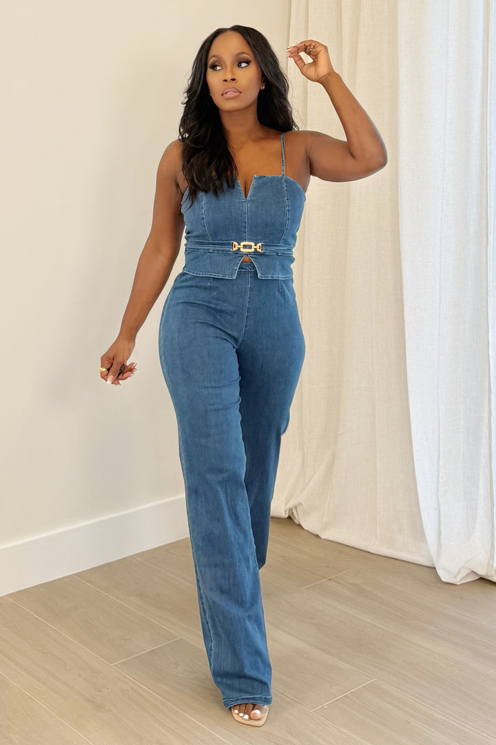 Denim Envy Stretch Pant Set (Denim)