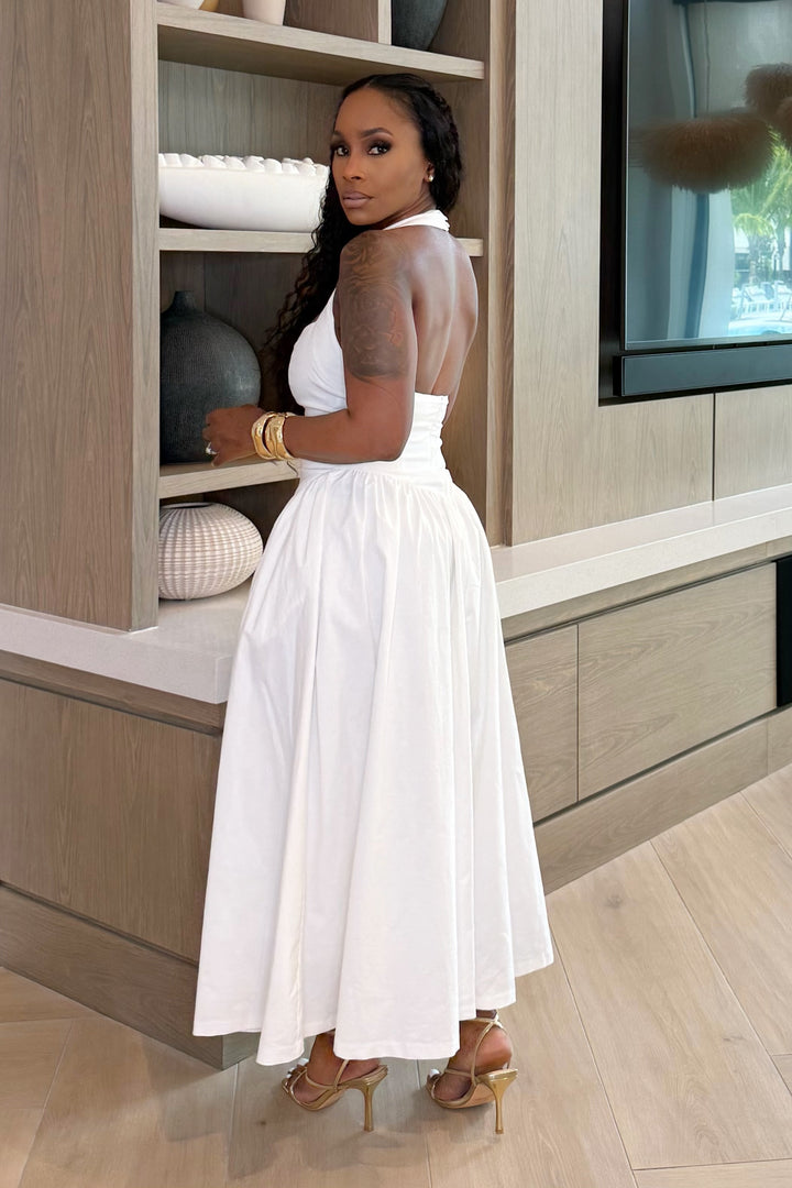 On Spot halter skater dress (White)