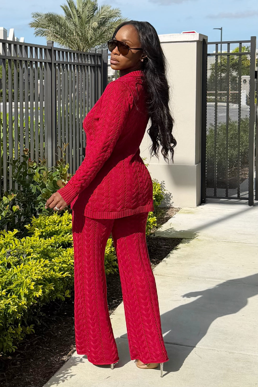 Knit Luxe Pant Set (Burgundy)