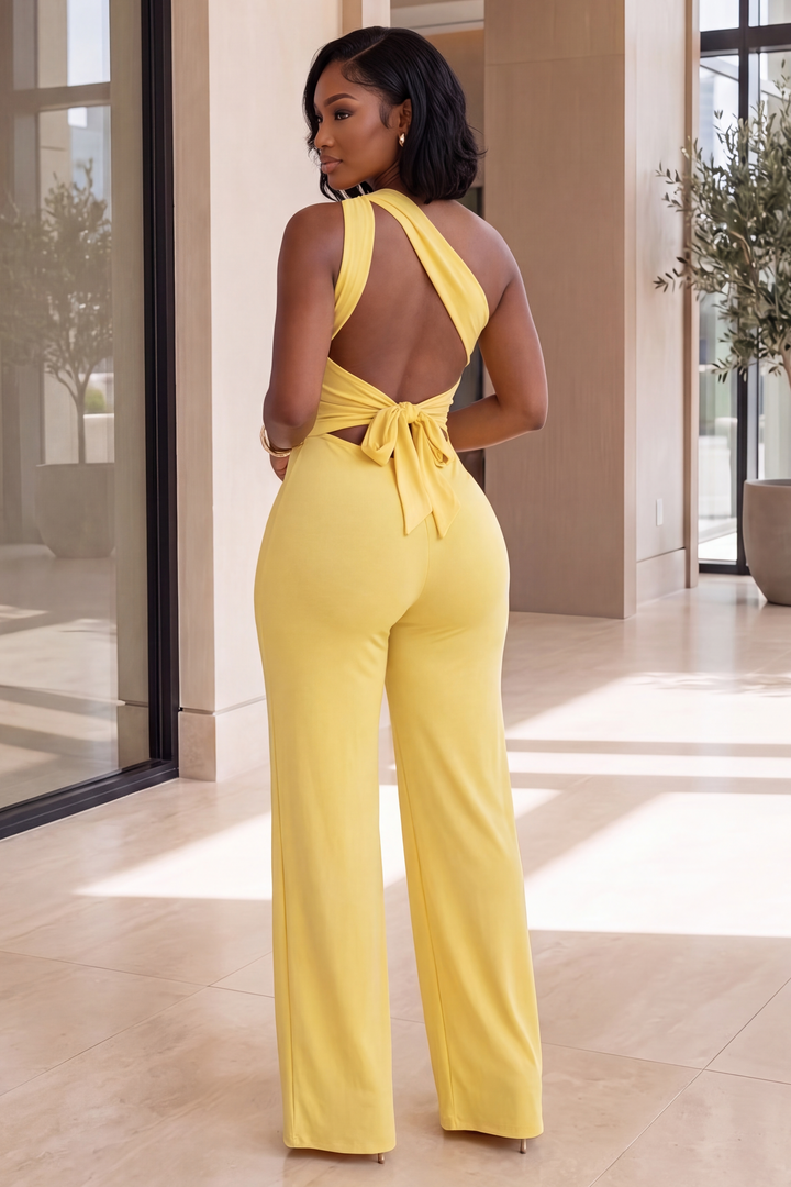 Amalfi Coast Cross Neck Jumpsuit [Yellow]
