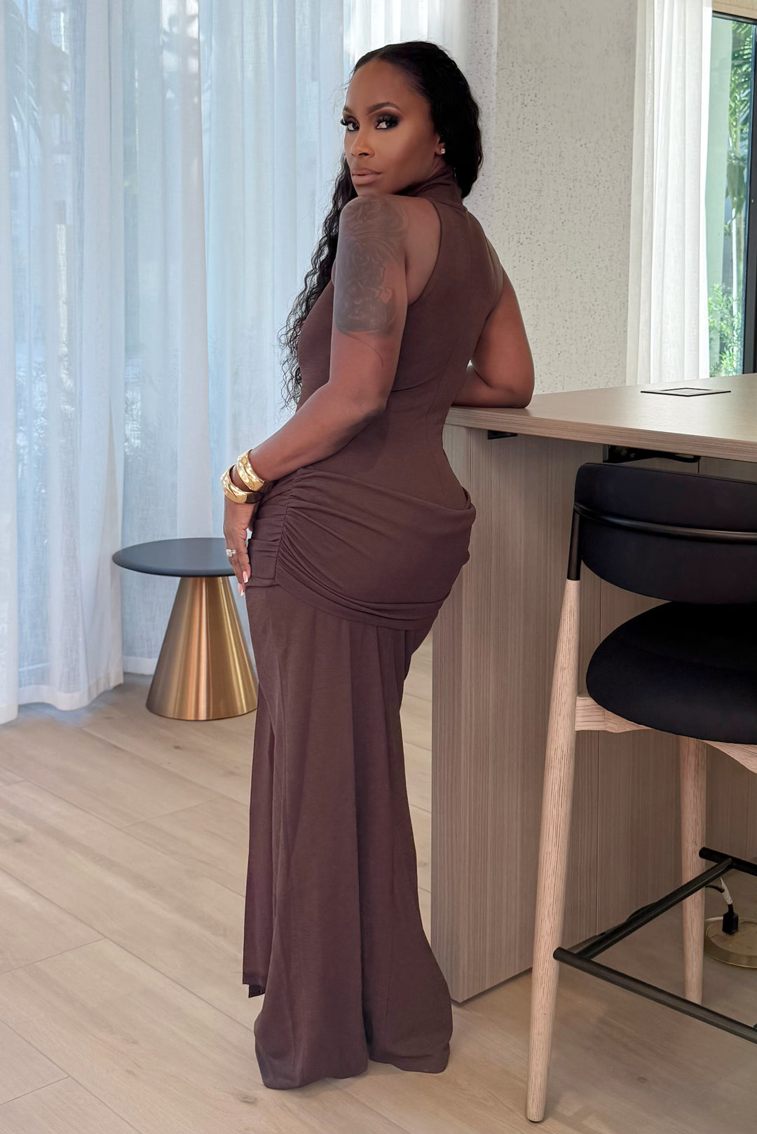 Cocoa Knot Maxi dress (Brown)