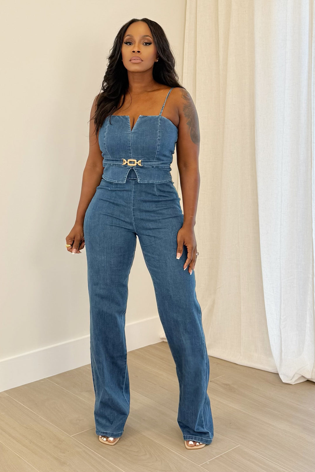 Denim Envy Stretch Pant Set (Denim)