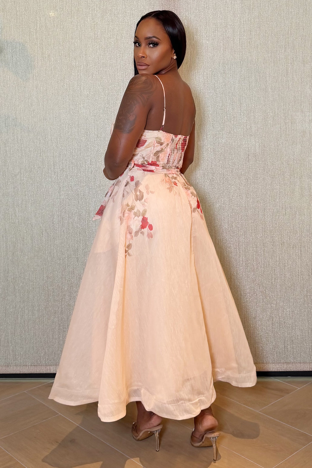 Blossom Belle Midi Dress [Ivory Floral]