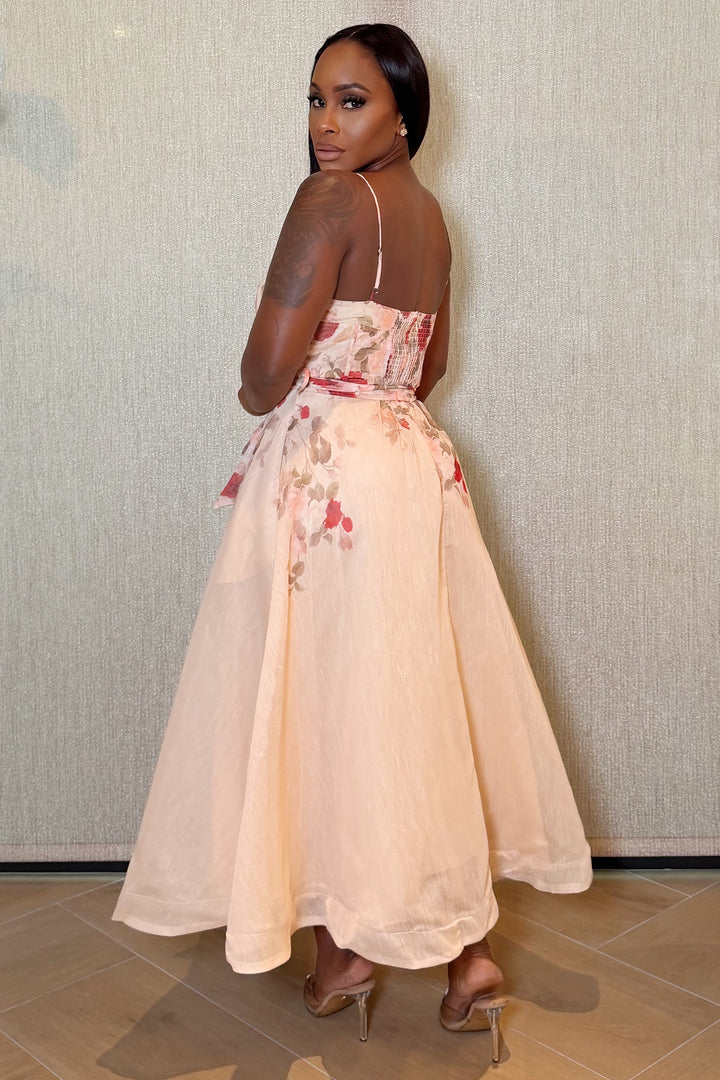 Blossom Belle Midi Dress [Ivory Floral]
