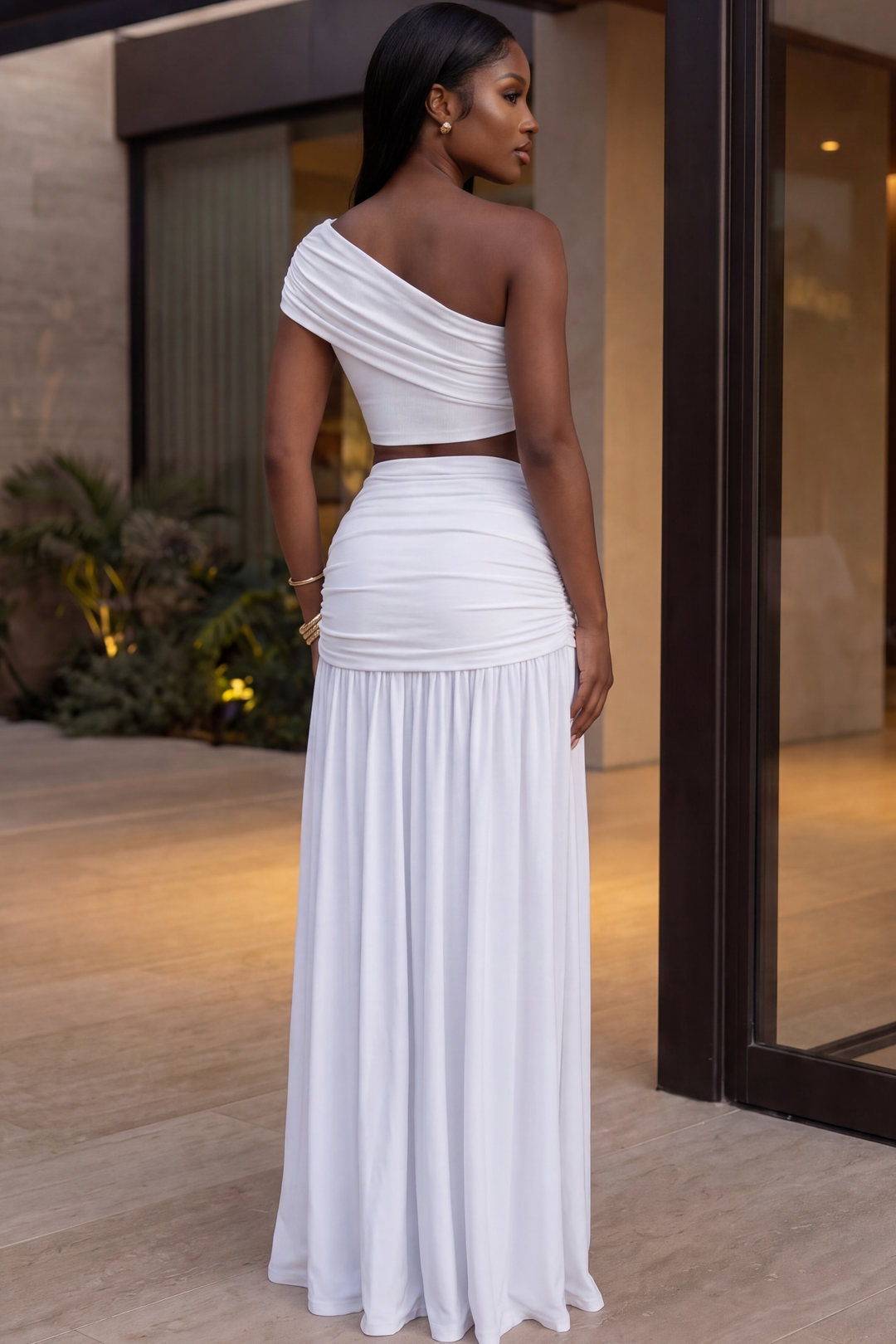 The Valencia Two-Piece Skirt Set [White]
