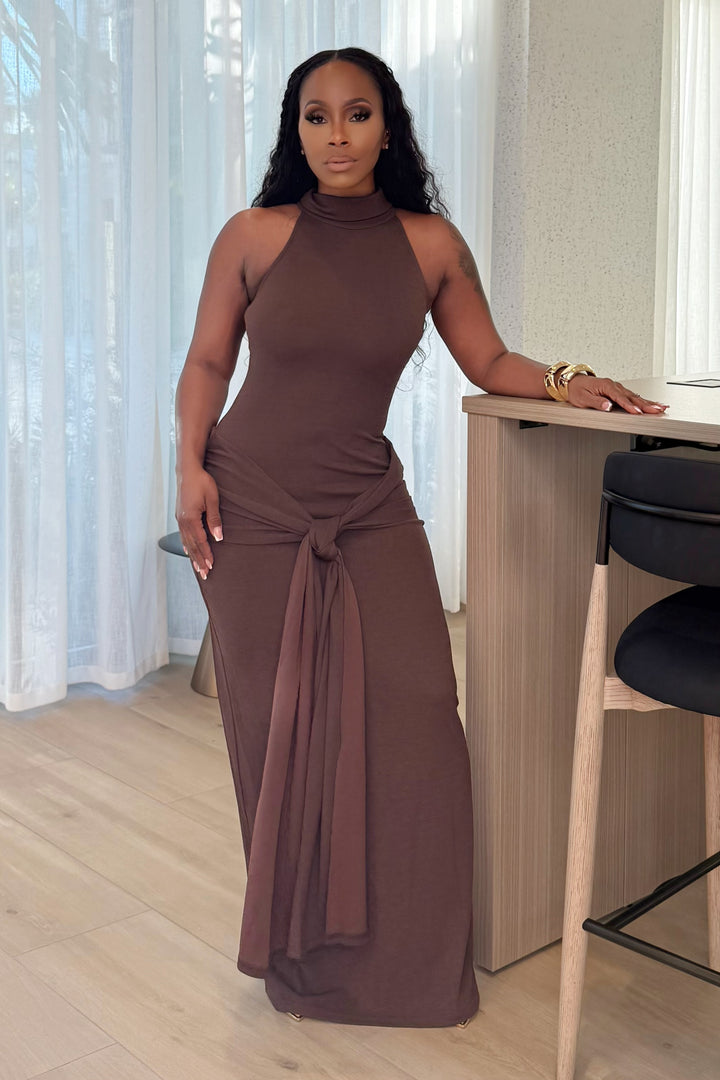 Cocoa Knot Maxi dress (Brown)