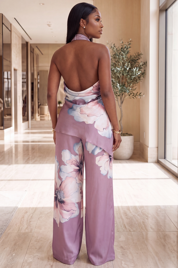 Murano Floral Asymmetric Set [Mauve]