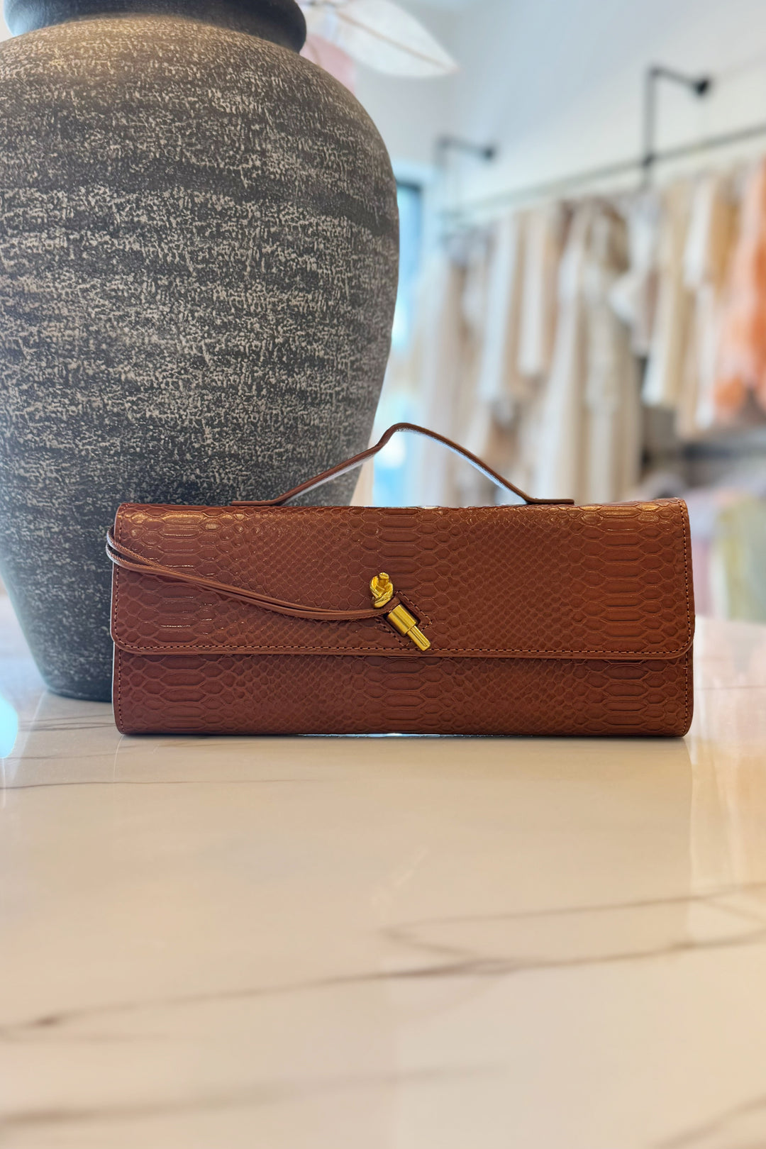 Croc Envelope Clutch