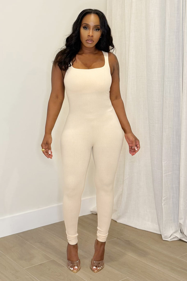 The Snatched high Back Ribbed Jumpsuit
