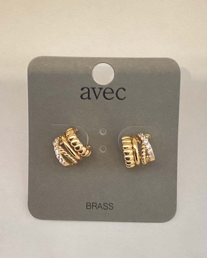 Rhinestone huggie earrings