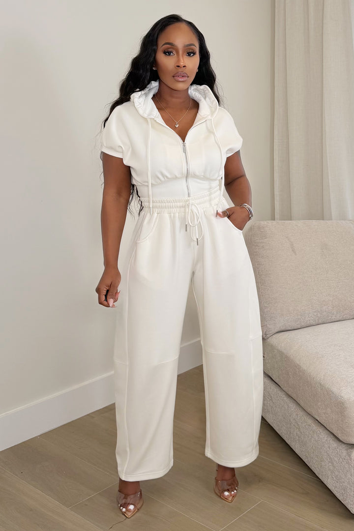 Easy Luxe Barrel &  Hoodie Set [Ivory]