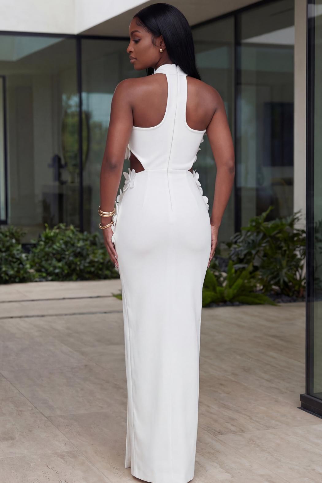 Ethereal Bloom Maxi Dress [White]