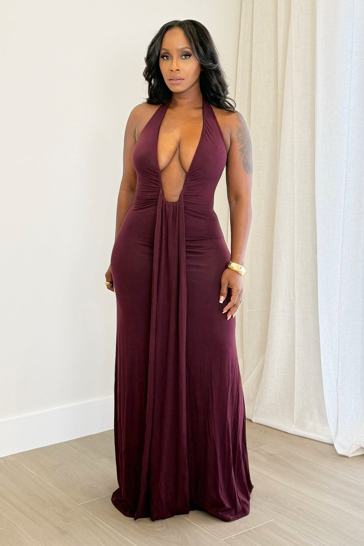 Boudreaux Desire open front Maxi (Burgundy)