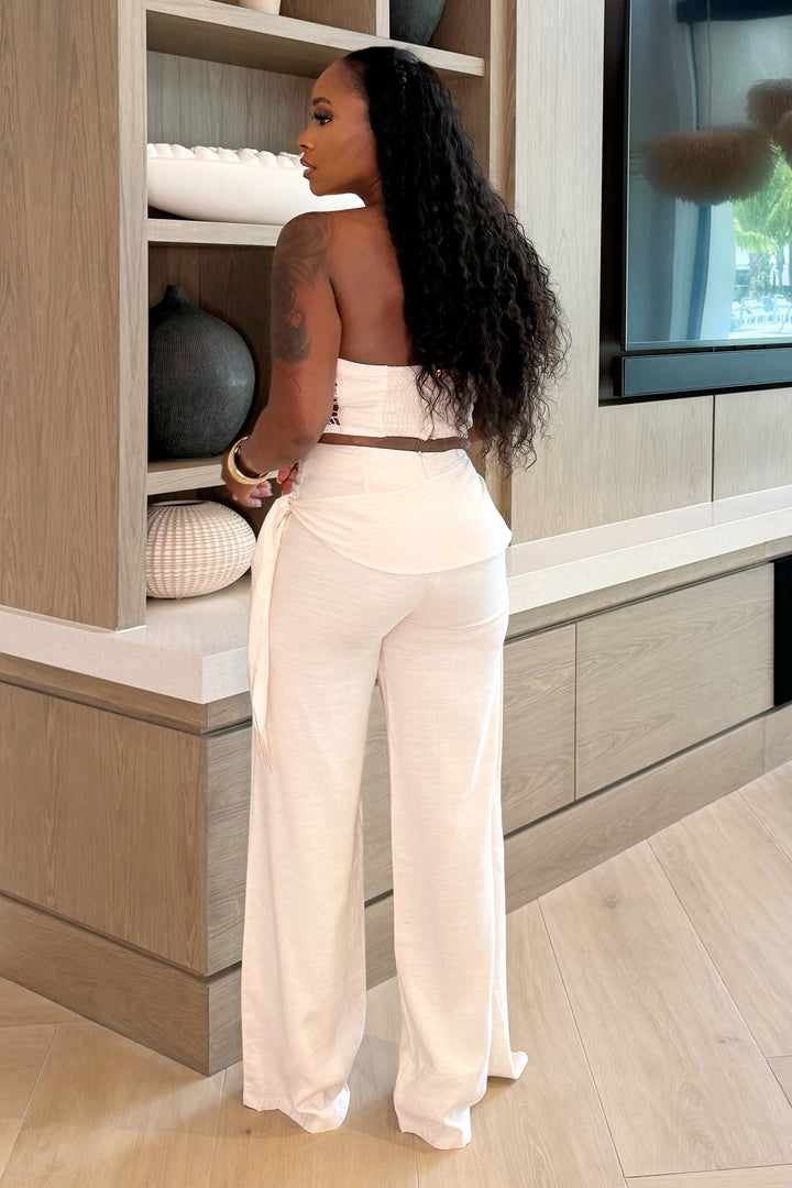Make An Impression Lace Top & pant set (Ivory)
