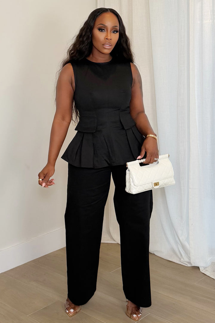 The After Hours Peplum Set [Black]