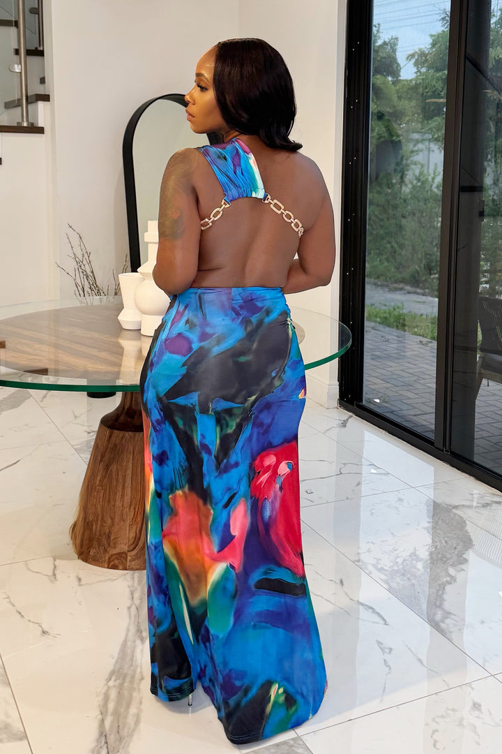 Chainlink Back out Side slit maxi (Multi)
