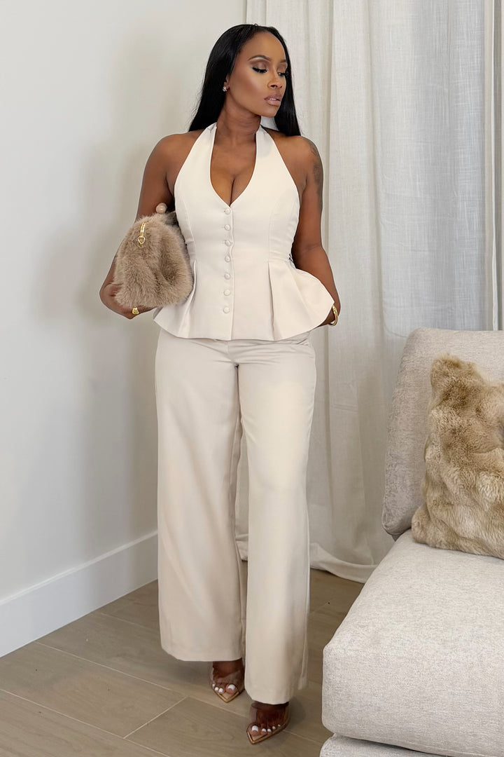 Peplum Luxe Set (Nude)