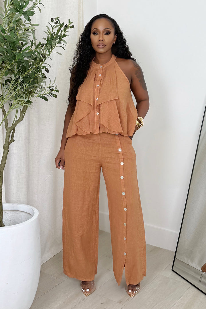 Sahara Drift Linen Pant Set