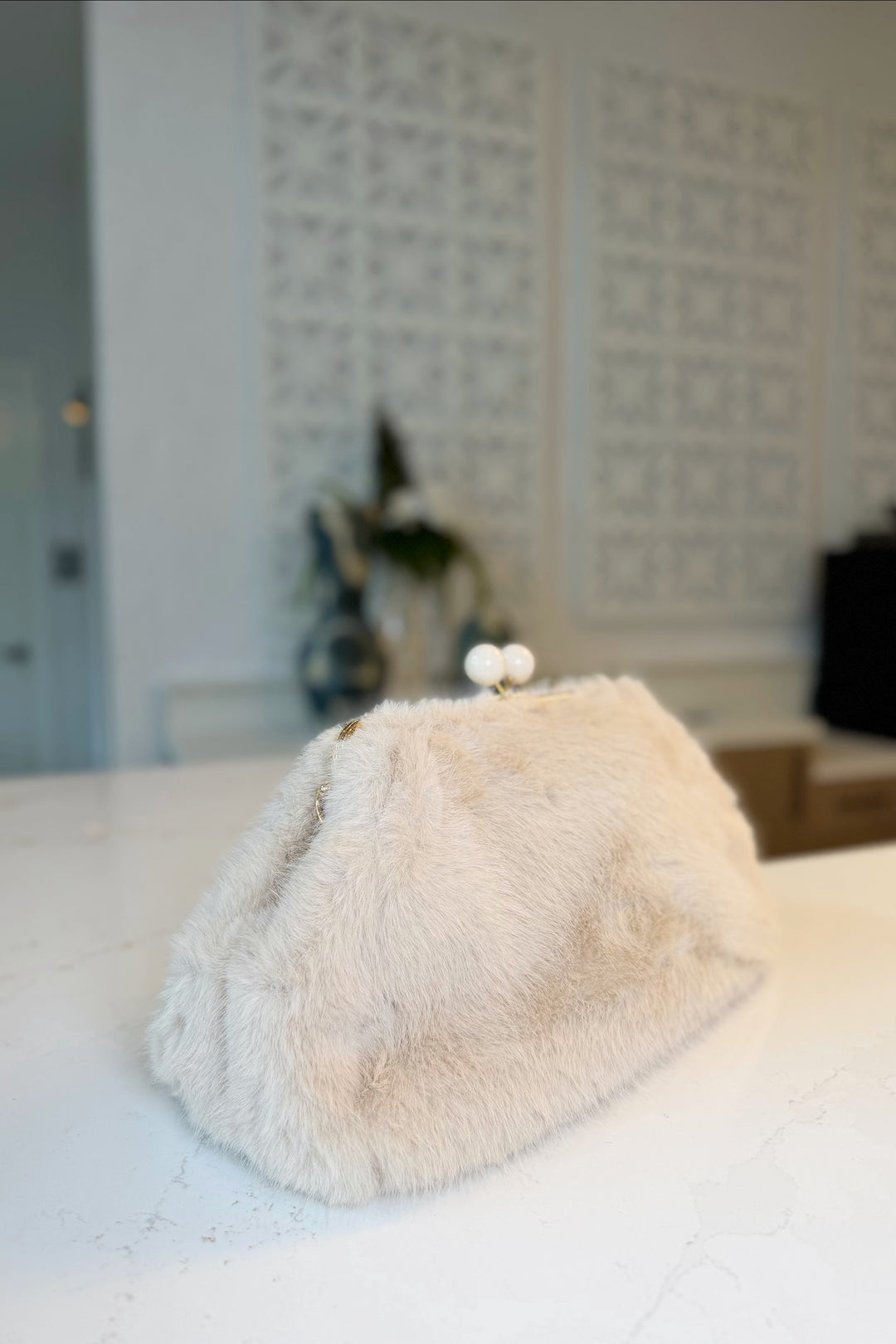 Faux Fur Inspired kisslock Bag