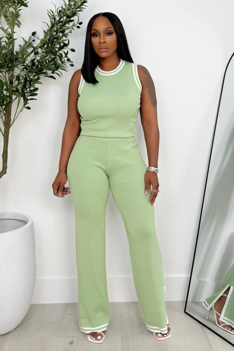 Close To Comfort Knit Pant Set (Mint)