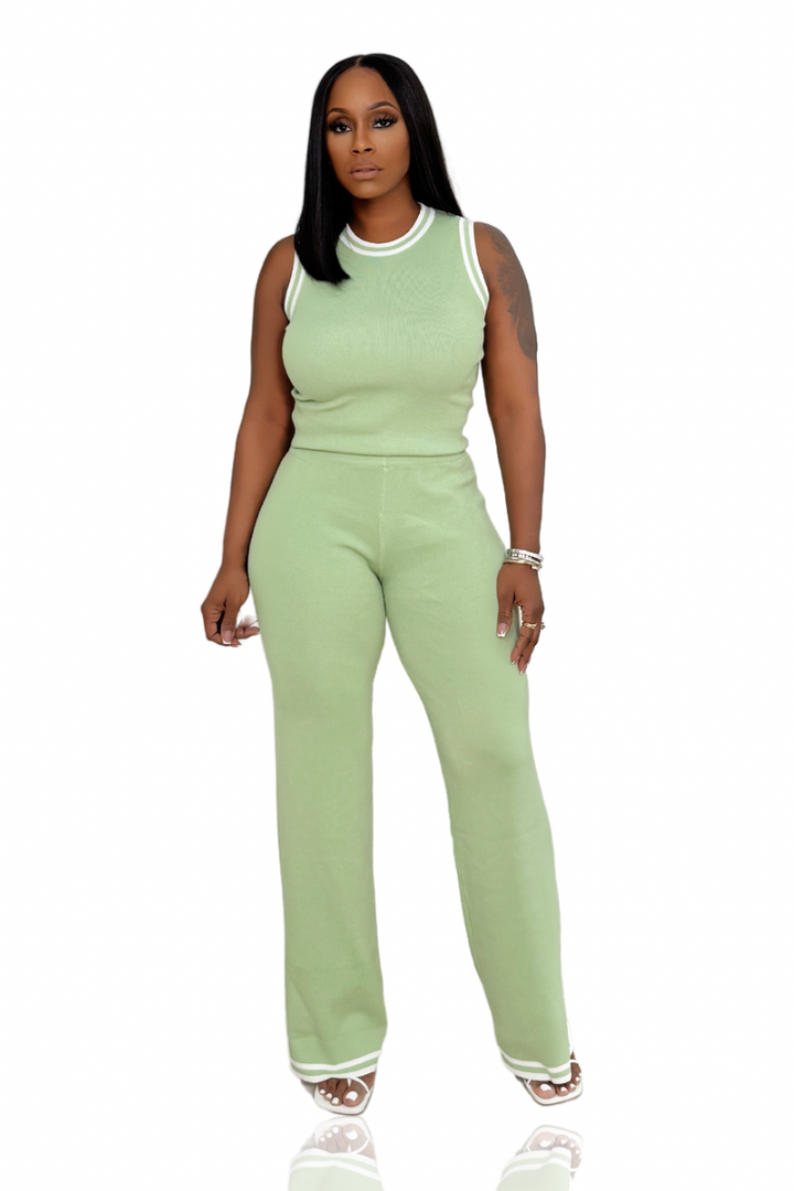 Close To Comfort Knit Pant Set (Mint)