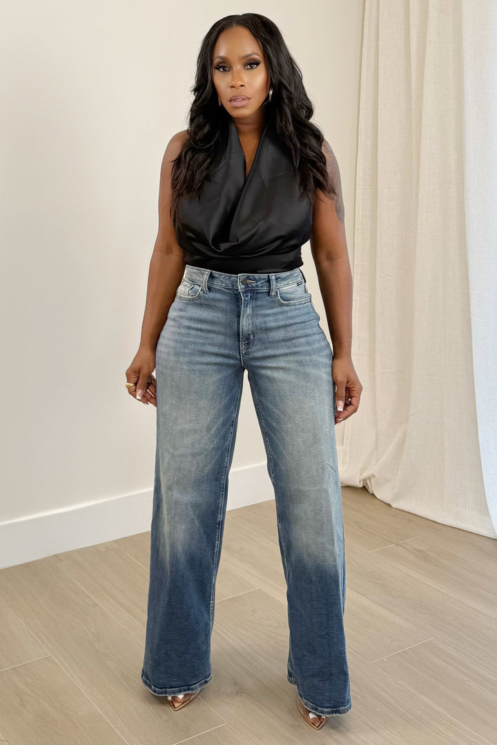 Faded High Waist wide leg