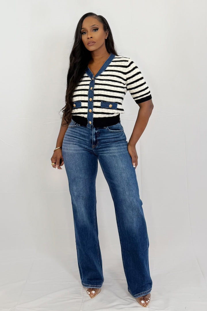Parisian Charm Button Top