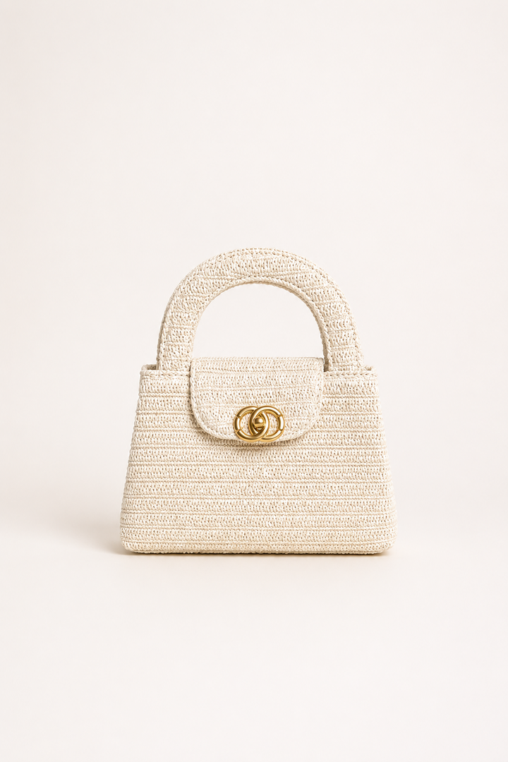 Top Handle Weave Handbag