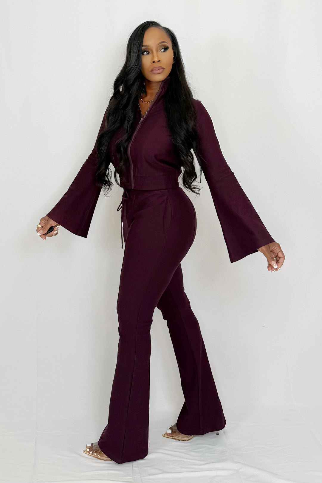 The Command Stripe Track Suit (Burgundy)